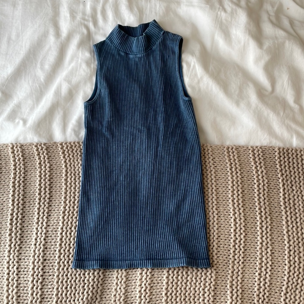 Free People Blue Turtleneck